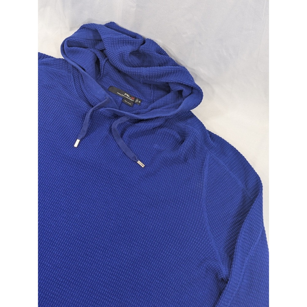 RLX Ralph Lauren Hoodie Waffle Knit Lightweight Performance Royal Blue XXL